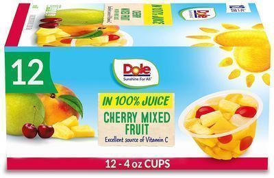 Dole Fruit Bowls Snacks Cherry Mixed Fruit in 100% Juice, 12pk