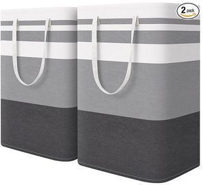 HomeHacks 2 Pack of Large Waterproof Collapsible Laundry Baskets