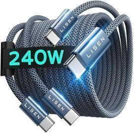 2 Pack 6.6' USB C to USB C Fast Charging Cable Cord