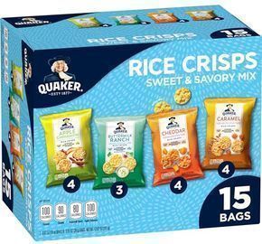 Quaker Rice Crisps, 4 Flavor Sweet and Savory Variety Mix, 15ct