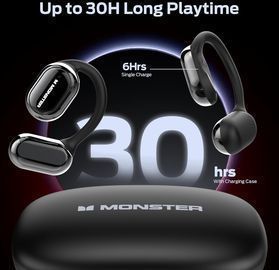 Monster Open Ear Headphones W/Ear Hooks & 30 Hours Playtime