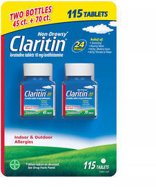 115 Count Claritin 24-Hour Non-Drowsy Allergy Tablets with Antihistamine & Loratadine