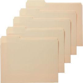 100 Pack of Amazon Basics 1/3-Cut Tab, Assorted Positions File Folders