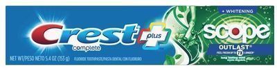 Crest Complete Plus Scope Outlast Whitening Fluoride Toothpaste, 5.4 Ounce