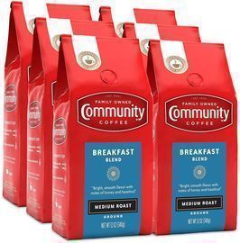 6 Pack Community Coffee Breakfast Blend Medium Roast Ground Coffee