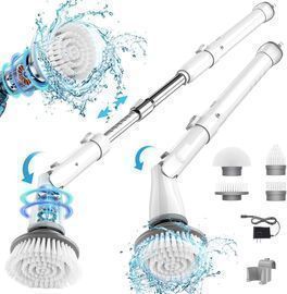 Electric Spin Scrubber W/4 Replacement Heads & Extendable Handle