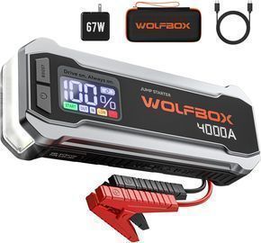 Wolfbox 4000A 12V Car Battery Jump Starter w/65W Quick Charger