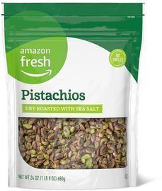 Amazon Fresh, Pistachios, Dry Roasted with Sea Salt, No Shells, 24 oz.