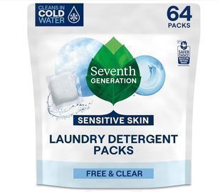 Seventh Generation Laundry Detergent Packs, Free & Clear, 64 Count