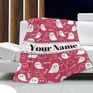 Pink Ghost Personalized Halloween Baby Blankets, 40'' x 30''