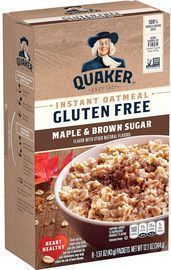 8 Pack Quaker Gluten Free Instant Oatmeal, Maple & Brown Sugar