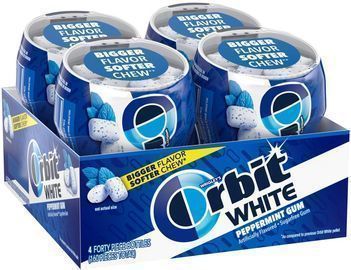 4 Pack Orbit White Peppermint Sugar-Free Chewing Gum