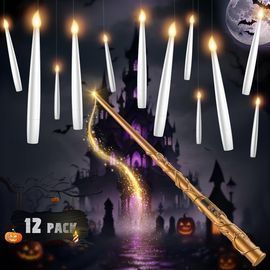 12 Pack Halloween Decorations Floating Candles with Wand