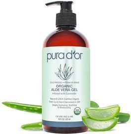 Pura D'Or 16 Oz Pump Bottle of Organic Aloe Vera Gel