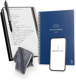 Navy Blue Rocketbook Core App-Connected Reusable Spiral Notebook