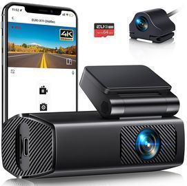 Front & Rear 4K Dash Cam W/64GB Card & Night Vision