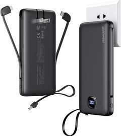 Portable Charger with Built-in Cables & AC Wall Plug