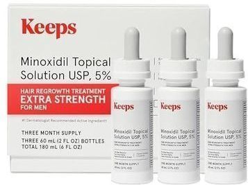 3 Pack of Keeps Extra Strength Minoxidil for Men, 2oz. Bottles