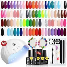 60-Piece Gel Nail Polish Kit with UV Light