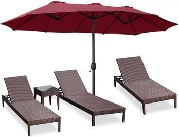 ABCCanopy 15' Double-Sided Aluminum Table Patio Umbrella