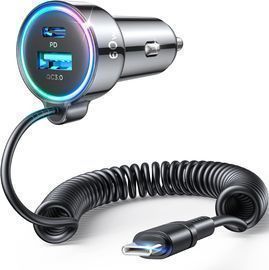 USB C Car Charger W/5" Cable