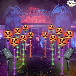 12-Pack Pumpkin Solar Lights