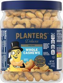 Planters Whole Cashews w/Sea Salt in a Resealable Jar