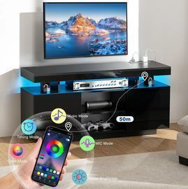 Hommpa TV Stand for TVs up to 55" with LED Lights & Power Outlets