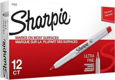 12 Count Sharpie Permanent Markers, Red Ultra Fine Point