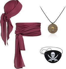 4-Piece Halloween Pirate Accessories