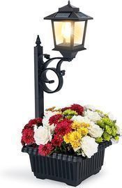 Outdoor Flower Pot W/ Solar Lamp