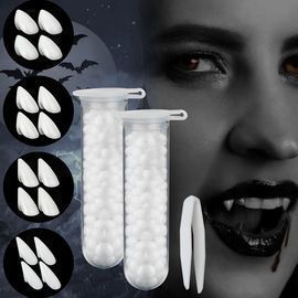 8 Pair of Vampire Fangs w/Adhesive Tweezers