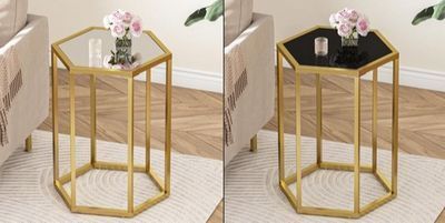 Glass and Gold End Table w/Mirror Top (3 Color Options)