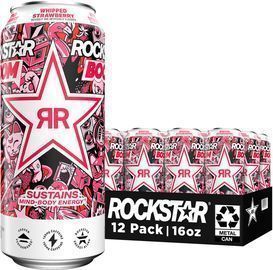 12 Pack of Rockstar Whipped Strawberry Boom Energy Drink