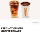 Dunkin Donuts - Free Hot or Iced Coffee (Via App)