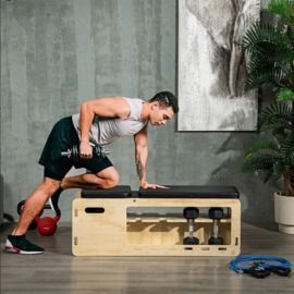 Adjustable Weight Bench with Rack for Dumbbells & Storage