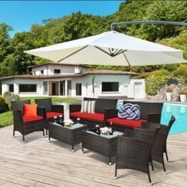 Costway Rattan Patio Furniture 8 Piece Set (Various Colors)