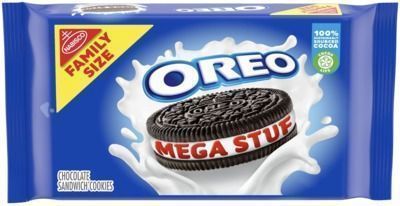 OREO Mega Stuf Chocolate Sandwich Cookies, Family Size, 17.6 oz