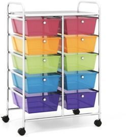 10-Drawer Rolling Storage Cart