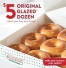 Krispy Kreme - $5 Original Glazed Dozen