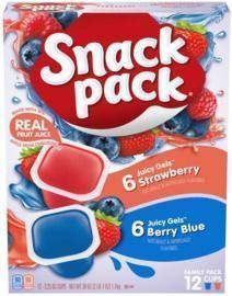 Strawberry & Berry Blue Flavored Juicy Gels, 12 Count Snack Cups