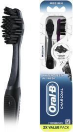 Oral-B Charcoal Toothbrushes, Medium, 2pk