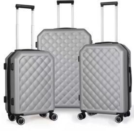 Hardside Luggage Set in Bright Silver - 3 Piece Set