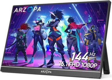 Arzopa Z1FC 144Hz 16.1" Portable Gaming Monitor w/ Built-in Stand