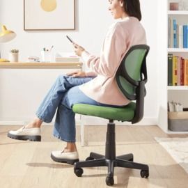 Upholstered Office Chair with Mesh Back