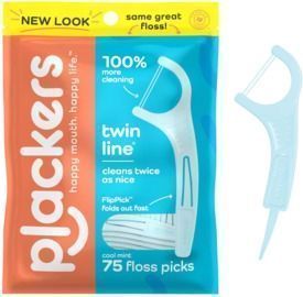 Plackers Twin-Line Dental Flossers - 75ct