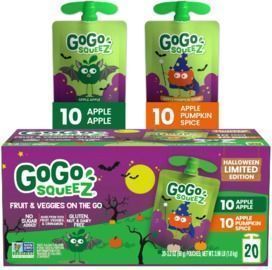 GoGo Squeez Halloween Variety Pack - 3.2oz 20 Pouches