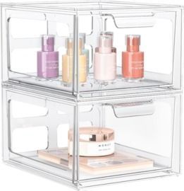 2 Pack Clear Makeup Organizer