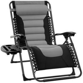 Trapper's Peak Oversized Adjustable Zero Gravity Folding Chair w/ Side Table