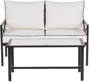 Style Selections Glenaire 2-Piece Patio Conversation Set with White Cushions